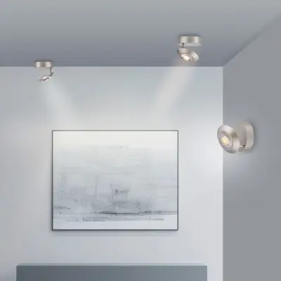 Oculis LED-taklampa, silverfärgad, Ø15 cm, järn/glas – PURE - Vardagsrum - Modern - Metall - Med en ljuskälla