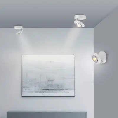 Oculis LED-taklampa, vit, Ø 15 cm, järn/glas – PURE - Vardagsrum - Modern - Metall - Med en ljuskälla