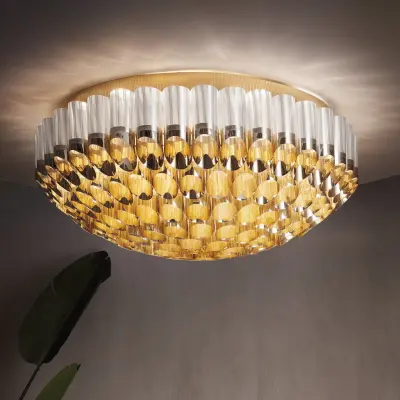 Odeon Ceiling taklampa, guld, Ø 102 cm Slamp - Vardagsrum - Design - Plast - Rund