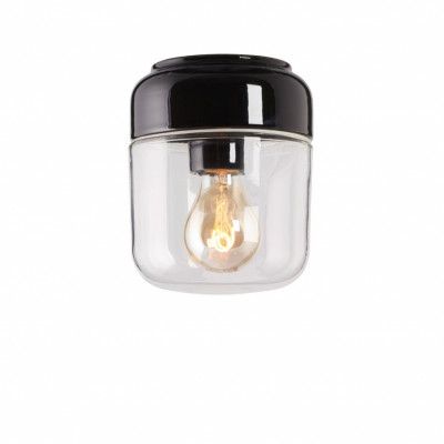 Ohm vägg-/taklampa, svart Ø14cm