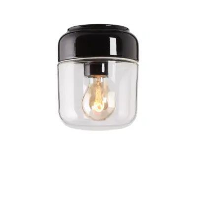 Ohm vägg-/taklampa, svart Ø14cm