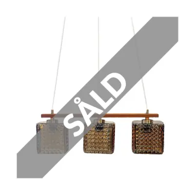 Olivia taklampa, teak/glas