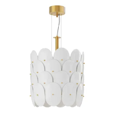 Omlott taklampa Ø50cm mässing/vit