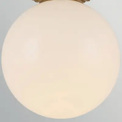Otis taklampa, guld/opal, Ø 20 cm glas IP44 E27 – Elstead - Badrum - Vintage / retro - Med en ljuskälla