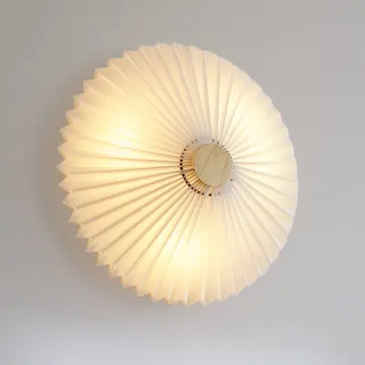 Paris taklampa, vit, Ø 50 cm, textil, G9 – Halo Design - Vardagsrum - Tyg / textil - Med en ljuskälla
