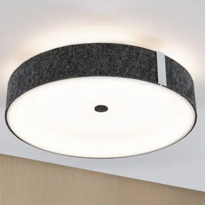 Malika LED-taklampa med 3-stegs dimning, antracit – Paulmann - Vardagsrum - Modern - Tyg / textil - Med en ljuskälla