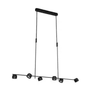 Paulmann - LED-hänglampa Puric Pane, svart, 6 lampor, smart