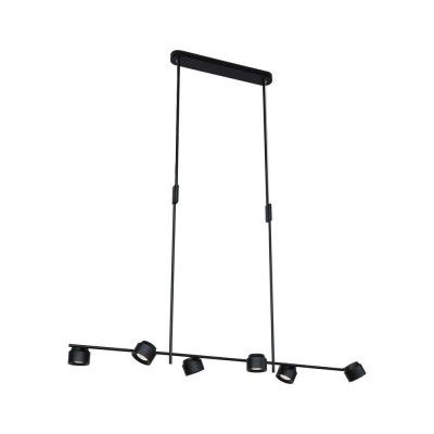 Paulmann - LED-hänglampa Puric Pane, svart, 6 lampor, smart