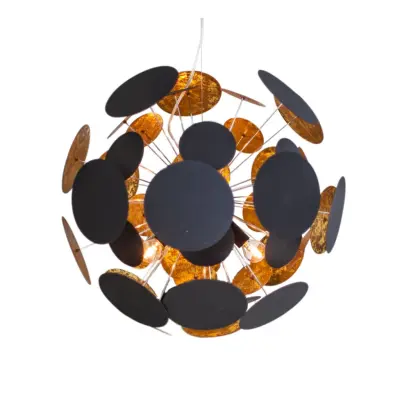 Planet taklampa, svart/guld 50cm