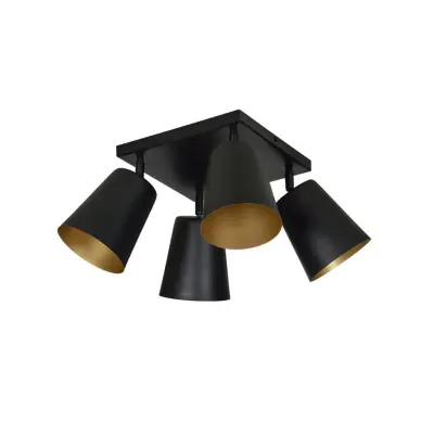 PRISM 4 Taklampa, Svart/Guld
