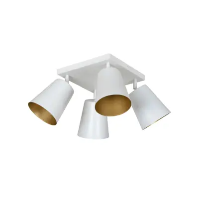 PRISM 4 Taklampa, Vit/Guld