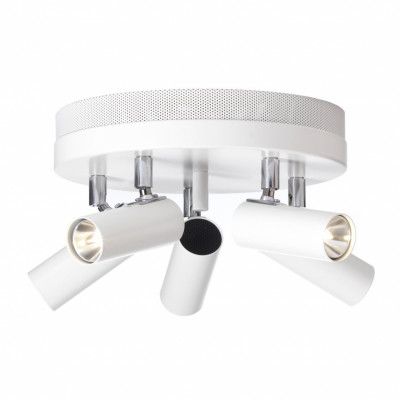 Puck 5-lågig taklampa, Vit