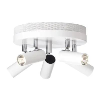 Puck 5-lågig taklampa, Vit