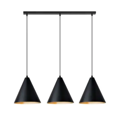 REBEL 3 Taklampa, Svart/Guld/Svart/Guld