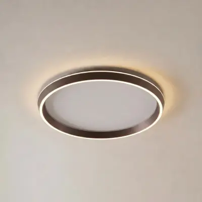 Rylan LED-taklampa, Ø 62 cm, brun, CCT, dimbar – Lucande - Vardagsrum - Modern - Metall - Med en ljuskälla