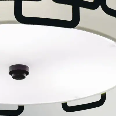 Sabina taklampa, svart, Ø 38 cm, metall/textil – HINKLEY - Vardagsrum - Modern - Med en ljuskälla
