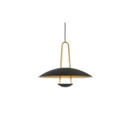 Satellit taklampa, mattsvart/råmässing 55cm