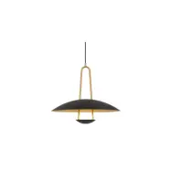 Satellit taklampa, svart/råmässing 40cm