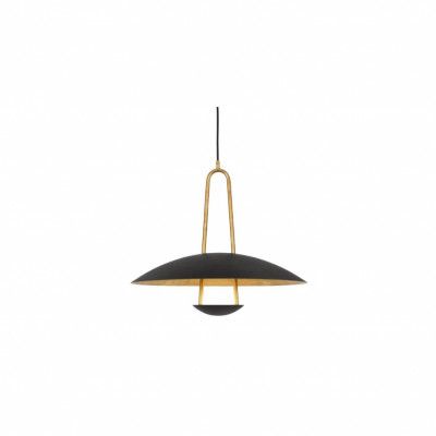 Satellit taklampa, svart/råmässing 40cm