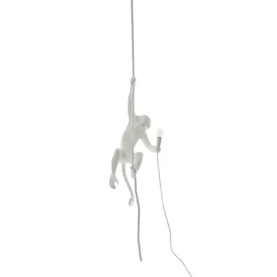 SELETTI - Monkey With Rope Taklampa Vit