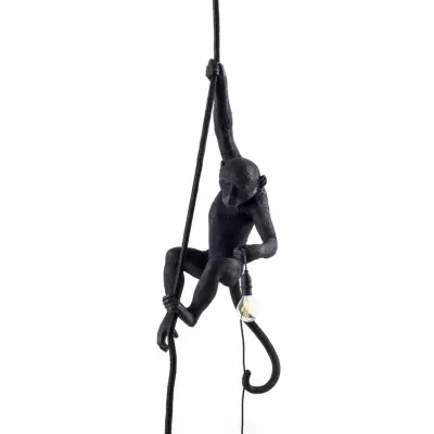 SELETTI - Monkey With Rope Utomhus Taklampa Svart