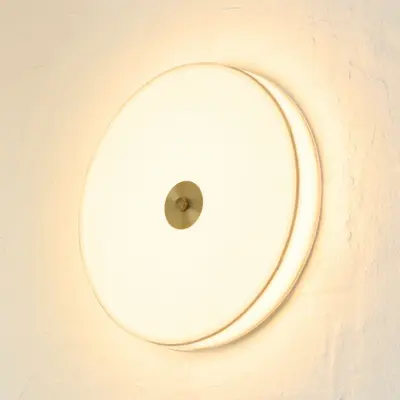 SHADE LED-taklampa, beige, Ø 40 cm, stegvis dimning – Halo Design - Vardagsrum - Tyg / textil - Med en ljuskälla
