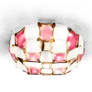 Slamp - Mida taklampa, Ø 67 cm, rosé/vit