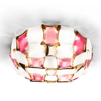 Slamp - Mida taklampa, Ø 67 cm, rosé/vit