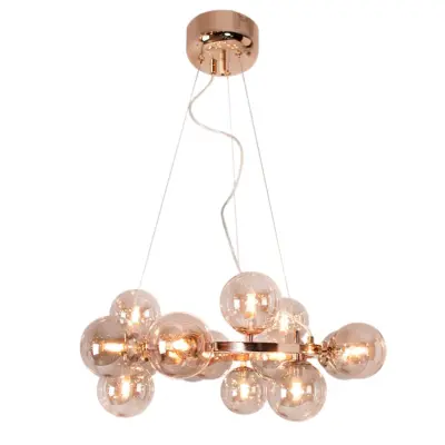 Splendor taklampa, guld/amber 58cm