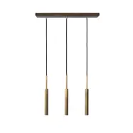 Stav 3 rak taklampa, råmässing