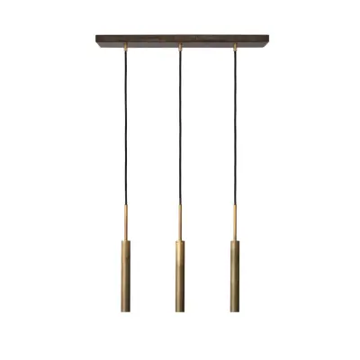 Stav 3 rak taklampa, råmässing