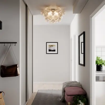 Stor taklampa, bärnstensfärgad, glas, Ø 70 cm – By Rydéns Gross - Vardagsrum - Med flera ljuskällor
