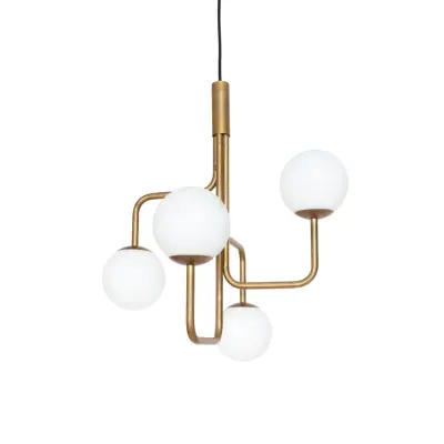 Strapatz taklampa, råmässing/opal 57,5cm