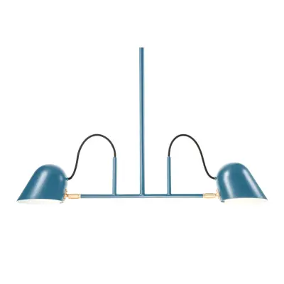 Streck 2 taklampa, Dimblå/mässing