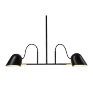 Streck 2 taklampa, svart/mässing