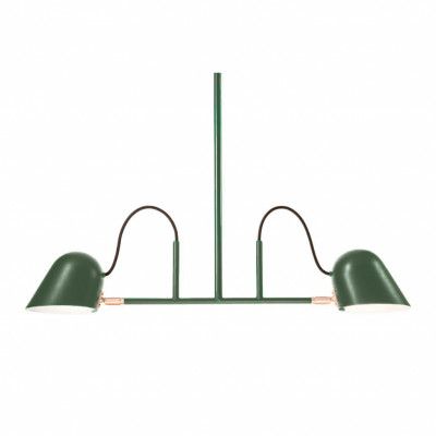 Streck 2 taklampa, tallgrön/mässing