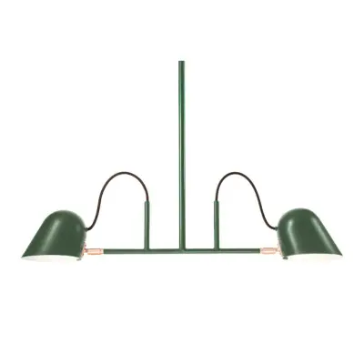 Streck 2 taklampa, tallgrön/mässing