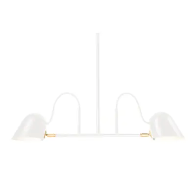 Streck 2 taklampa, Vit/mässing