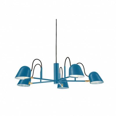 Streck 5 taklampa, Dimblå/mässing