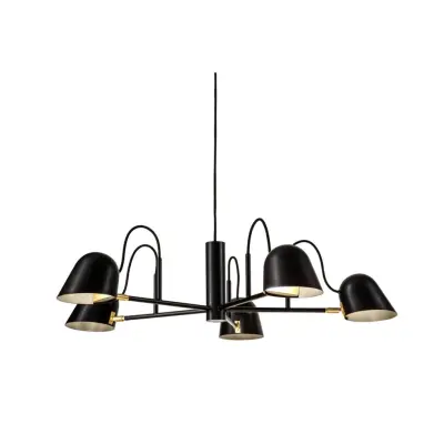 Streck 5 taklampa, svart/mässing