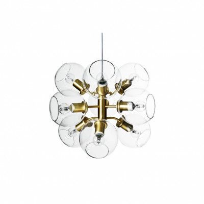 Tage 50 taklampa, mässing/klar 45cm