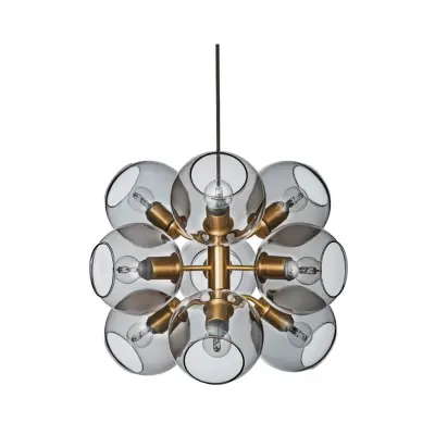 Tage 50 taklampa, mässing/rökfärgat 45cm