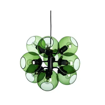 Tage 50 taklampa, svart/grön 45cm