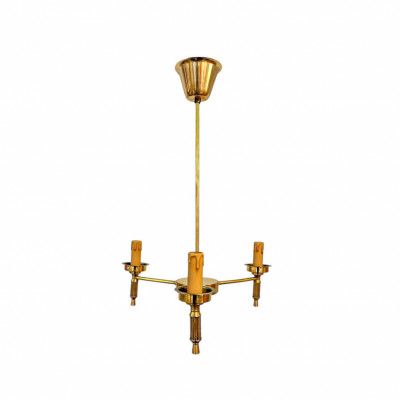 Taklampa 3armar Mässing , 50 cm