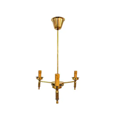 Taklampa 3armar Mässing , 50 cm