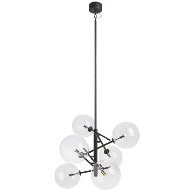 Taklampa Andrew 6L Svart/Klar