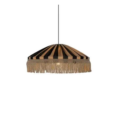 Taklampa Capri D58 s/s frans E27 5m IP44 taupe/svart