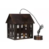 Taklampa Hus Antik Brun, large