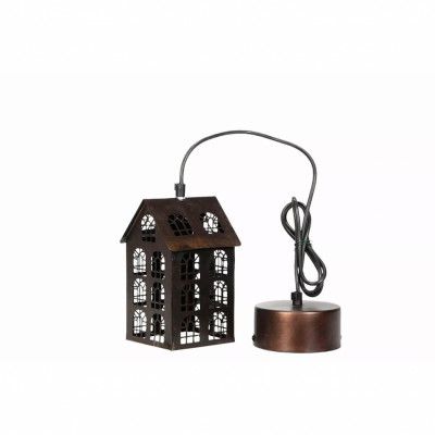 Taklampa Hus Antik Brun, small