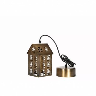 Taklampa Hus Antik Mässing, small